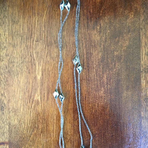 Long Silver Beaded Necklace - Picture 3 of 3